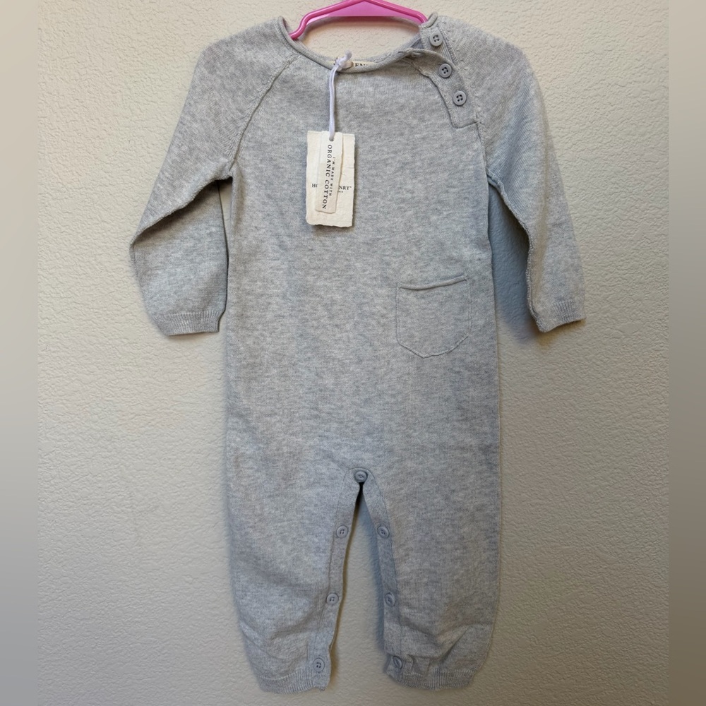 Nordstrom Soft Knit Grey Baby One-Piece Romper